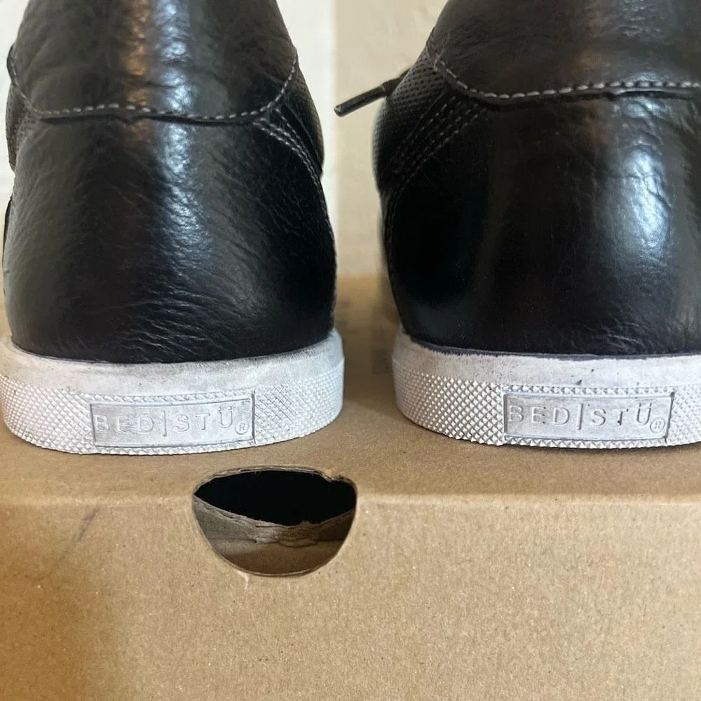 BED STU Men's Muller Leather Sneaker, Pre-Scuffed, Designer, Navy, Size 11.5 NWT